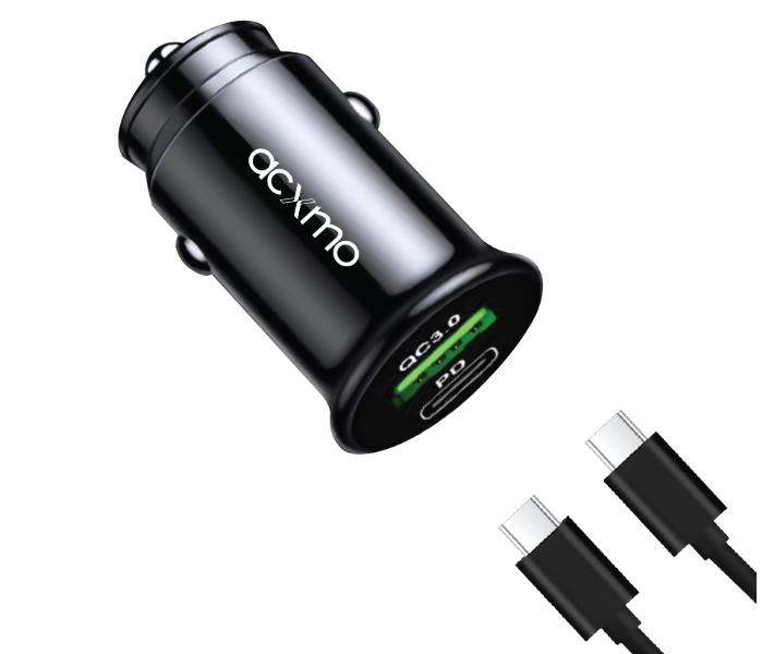 Acxmo Car Charger with Type-C and USB 3.0 Port ADX82 - Zoom Image