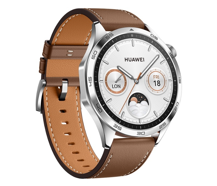 Huawei Watch GT 4 46mm with Brown Leather Strap - Brown - Zoom Image 1