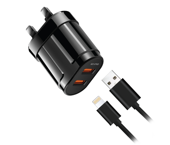 Acxmo Travel Charger with Dual USB Ports Lightning  ADX87 - Zoom Image