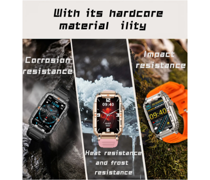 KR88 1.57 inch IP67 Waterproof Men And Women Smart Watch Bracelet Bluetooth Call Health Monitoring Outdoor Sports Fitness Tracker Smart Watch - Black - Zoom Image 7