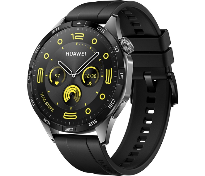 Huawei Watch GT 4 46mm with Black Fluoroelastomer Strap - Black - Zoom Image 5