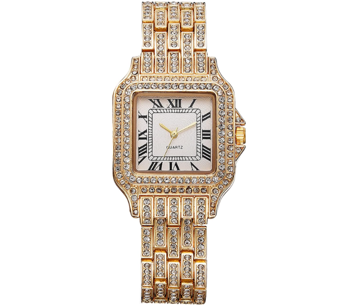 Luxury Women Watch Full Rhinestone Ladies Wrist Watch Relogio Feminino - Gold - Zoom Image 1