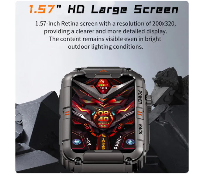 KR88 1.57 inch IP67 Waterproof Men And Women Smart Watch Bracelet Bluetooth Call Health Monitoring Outdoor Sports Fitness Tracker Smart Watch - Black - Zoom Image 5