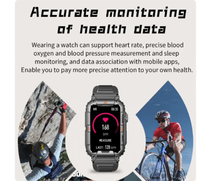 KR88 1.57 inch IP67 Waterproof Men And Women Smart Watch Bracelet Bluetooth Call Health Monitoring Outdoor Sports Fitness Tracker Smart Watch - Black - Zoom Image 2