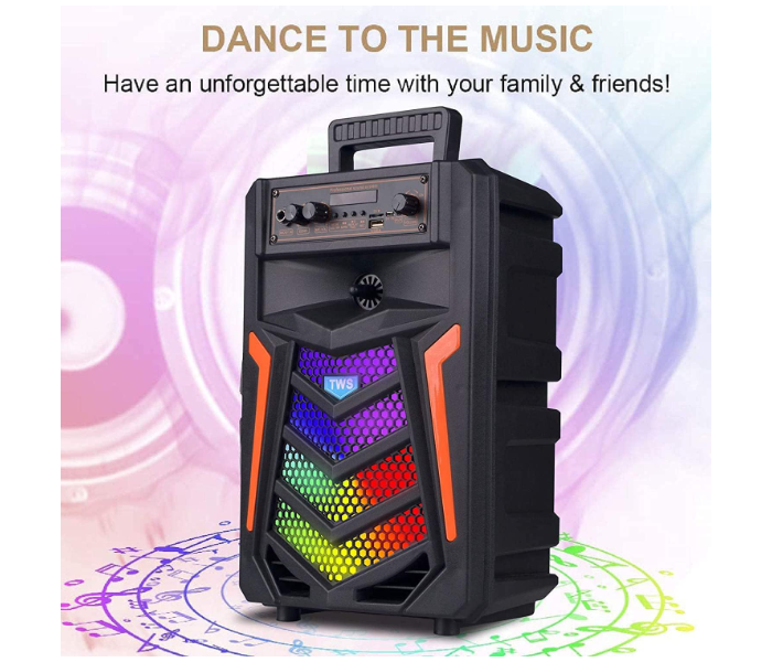 Jongo Wireless Bluetooth Portable Karaoke 8inch 50W Speaker with Microphone Party Speaker Disco Lights/FM Radio/Remote Control for Family Friends - Zoom Image 4