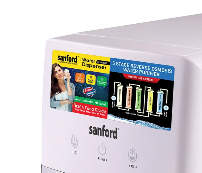 Sanford SF1405WD BS Water Dispenser With 5 Stage Ro Water Purifier - White - Zoom Image 3