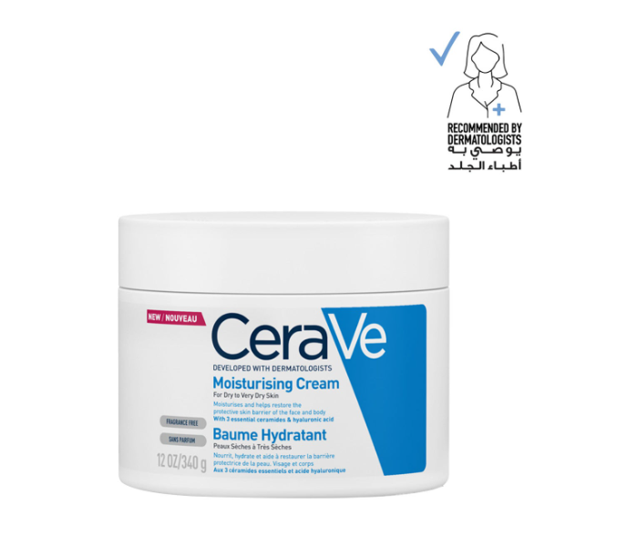 CeraVe Moisturizing Cream For Dry Skin With Hyaluronic Acid Multicolour 340grams - Zoom Image