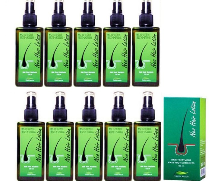 10X Neo Hair Lotion Green Wealth Anti hair Loss Prevention [120ml. X10 Bottles] - Zoom Image