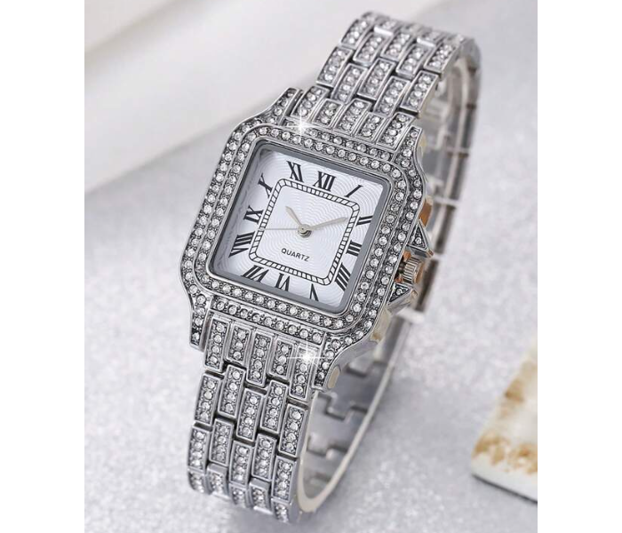 Luxury Women Watch Full Rhinestone Ladies Wrist Watch Relogio Feminino - Silver - Zoom Image 3