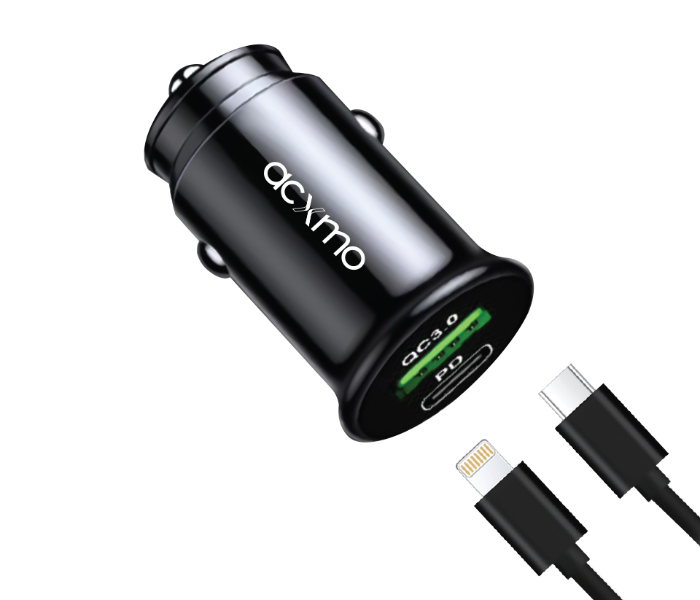 Acxmo Car Charger with Type-C and USB 3.0 Port ADX81 - Zoom Image