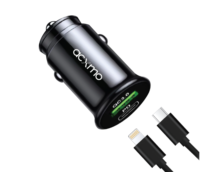 Acxmo Car Charger with Type-C and USB 3.0 Port - Zoom Image