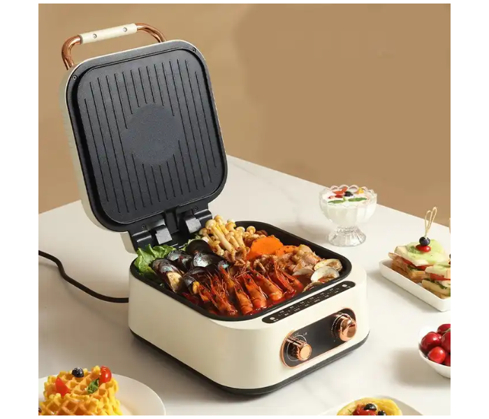 Multi Functional Electric Baking Pan Deepen Cooker Double-sided Heating Machine Barbeque Grill Hot Pot Steak Frying Pancake Pizza - Zoom Image 1