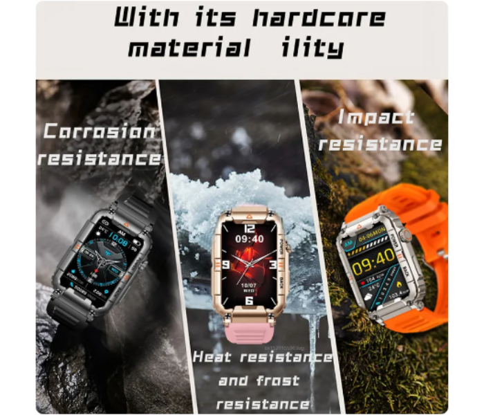 KR88 1.57 inch IP67 Waterproof Men And Women Smart Watch Bracelet Bluetooth Call Health Monitoring Outdoor Sports Fitness Tracker Smart Watch - Orange - Zoom Image 5