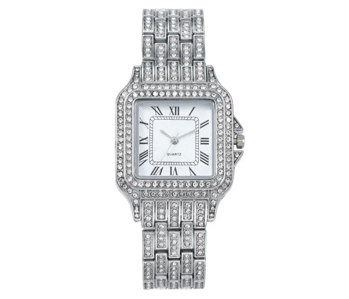 Luxury Women Watch Full Rhinestone Ladies Wrist Watch Relogio Feminino - Silver - Zoom Image 1