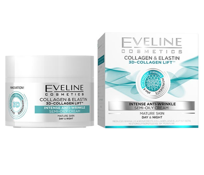 Eveline 3D-Collagen Lift Intense Anti-Wrinkle Day And Night Cream 50ml - Zoom Image