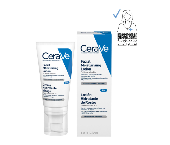 CeraVe Pm Facial Moisturizing Lotion Night Cream With Hyaluronic Acid And Niacinamide 52ml - Zoom Image