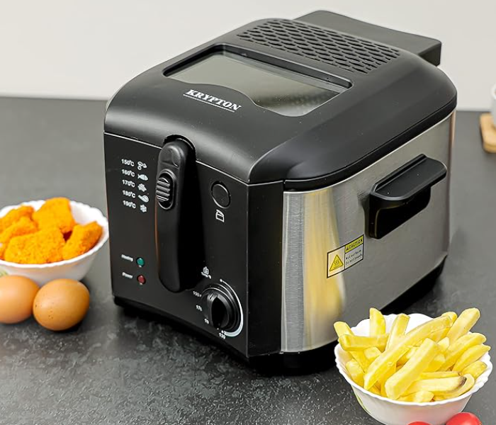 Krypton 1600W KNDF6347 2L Deep Fryer - Silver & Black - Zoom Image 1