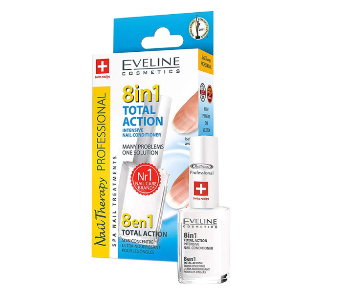 EVELINE COSMETICS 8 In 1 Total Action Intensive Nail Conditioner Clear 100grams - Zoom Image