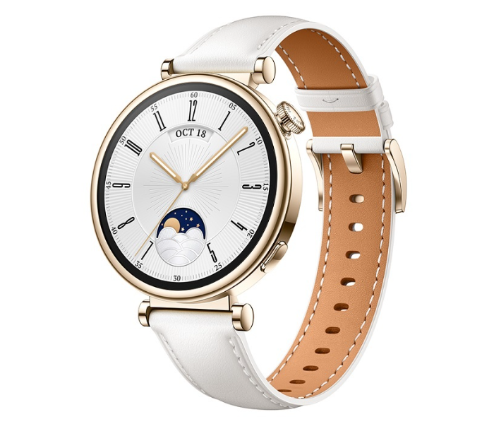 Huawei Watch GT 4 41mm With White Leather Strap - White - Zoom Image 1