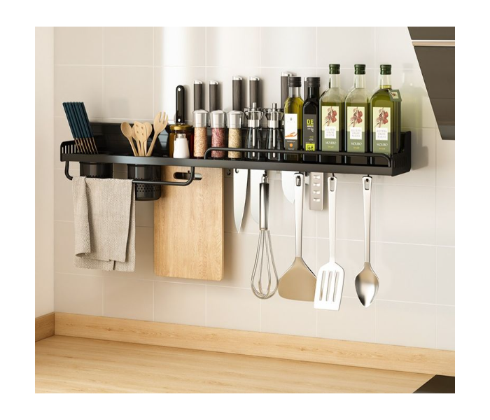 Wall mounted 3 cup multifunctional knife holder and shelf organizer - Zoom Image 3