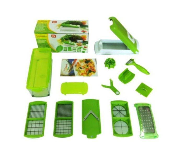 12-Piece Super Slicer And Chopper Set Green/White/Silver 11.5x4.7x6inch - Zoom Image