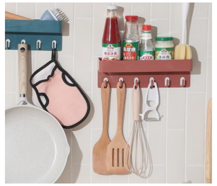 Punch-free wall hanging bathroom storage rack - Zoom Image 1