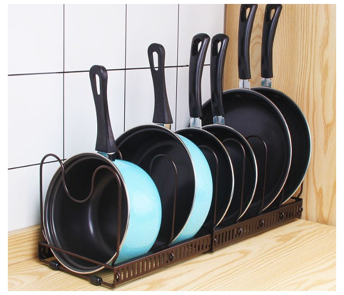 Telescopic Tabletop Pot Organizer Rack - Zoom Image 1