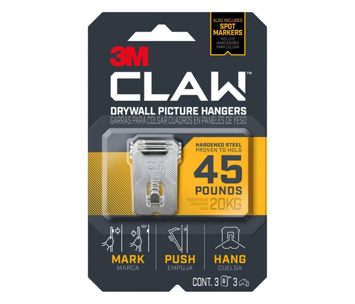  3M Claw Steel Drywall Picture Hanger Pack (3 Pc.) - Zoom Image