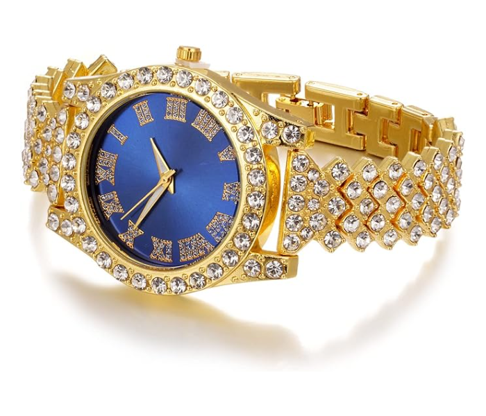 Jongo Rhinestone Trend Ladies Roman Dial Watch Watch Stainless Steel Bracelet - Blue - Zoom Image 1