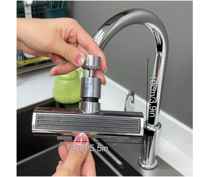 3 in 1 Waterfall Kitchen Faucet Tap with Pull Down Sprayer New Waterfall 360° Kitchen Sink Faucet Stainless Steel Adjustable Height Pull-Out Tube Hot Cold Switch Faucet - Zoom Image 3