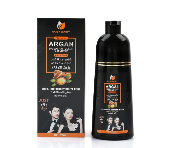 Argan oil Speedy Hair Color Shampoo Unisex 500 ml  Natural Black - Zoom Image 1