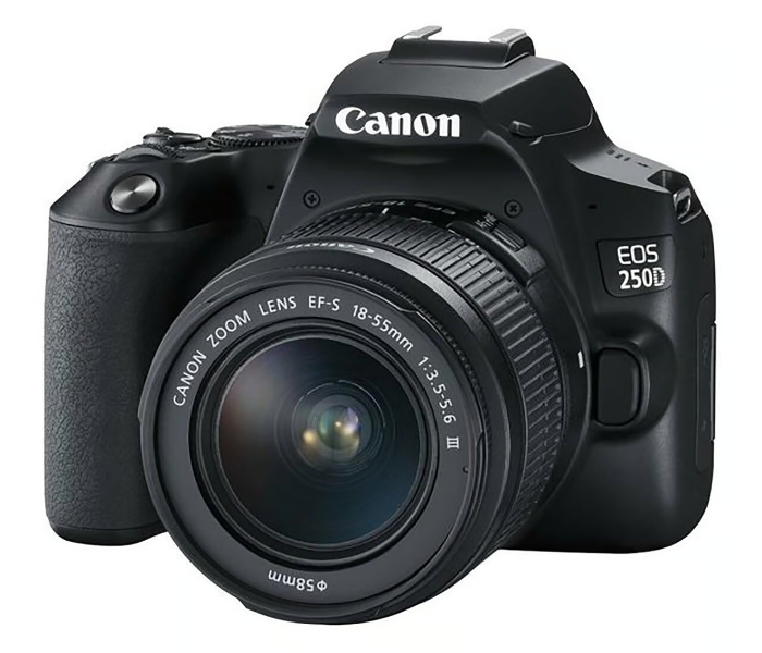 Canon EOS 250D EF-S Double Lens 18-55mm and 75-300mm f/3.5-5.6 III Lens - Black - Zoom Image 2