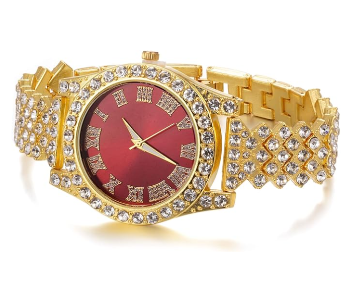 Jongo Rhinestone Trend Ladies Roman Dial Watch Watch Stainless Steel Bracelet - Red - Zoom Image 1