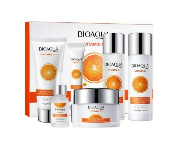 BIOAQUA 6 IN 1 GIFT BOX VITAMIN C MOISTURIZING BEAUTIFUL HYDRATING SHRINK PORE SKIN CARE SET - Zoom Image