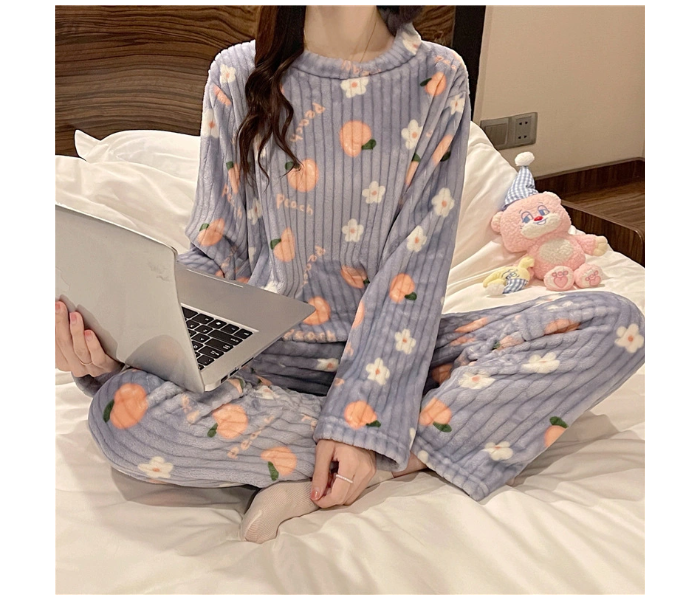 Autumn Winter Warm Flannel Thick Homewear Long Sleeve Cartoon Sleepwear Female Pajamas Suit Wearable -  Assorted - Zoom Image 6