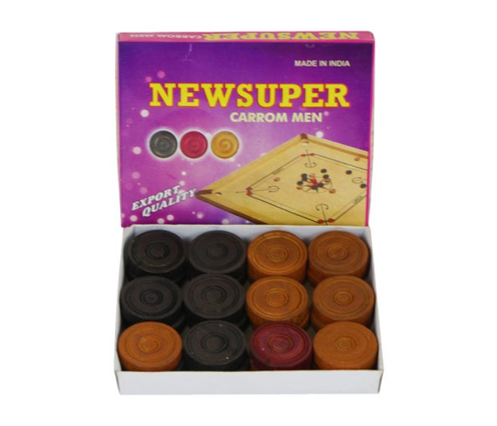 NEWSUPER Wooden Carrom 24 Coins Set With Striker - Zoom Image