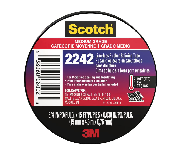 3M Scotch Rubber Electrical Tape (19 mm x 4.5 m) - Zoom Image