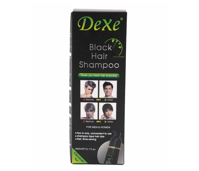 Dexe Black Hair Dye Shampoo 400 ML - Zoom Image