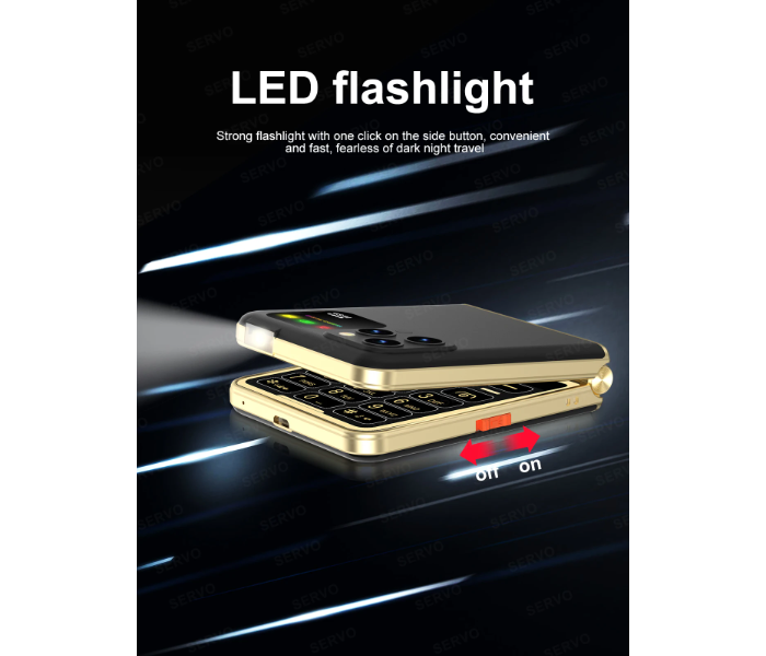 P20 2.4 Inch HD Display Flip 2G 4 SIM GSM Unlocked LED Flashlight Mobile Phone - Gold - Zoom Image 8