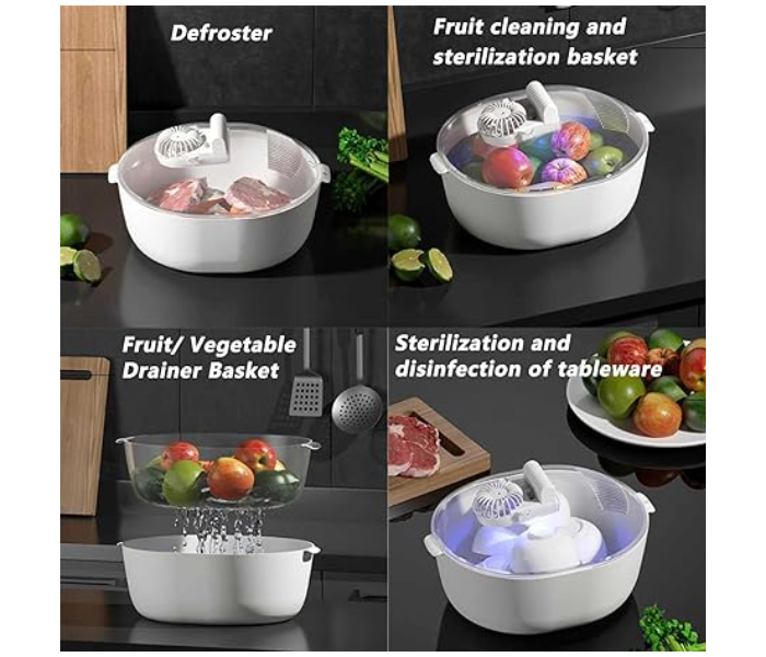 Generic 4 In 1 Defrosting Tray,Food Thawing,Rapid Thaw Tray,Kitchen 360° Thawing Board,for Foods Veggies Meat Fish,Airtight Food Preservation And Thawing Machine for Home Kitchen - Zoom Image 3