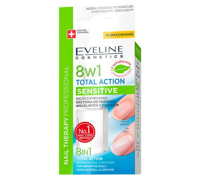 EVELINE COSMETICS 8w1 Total Action Intensive Nail Hardener - Zoom Image