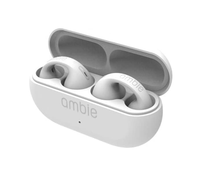 Ambie Earring Wireless Bluetooth Earphones TWS Ear Hook Headset Sport Earbuds - White - Zoom Image 1