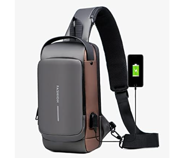 Crossbody Anti theft Sling bag for Men Women, Waterproof Leather USB Charging Port  - Zoom Image 2