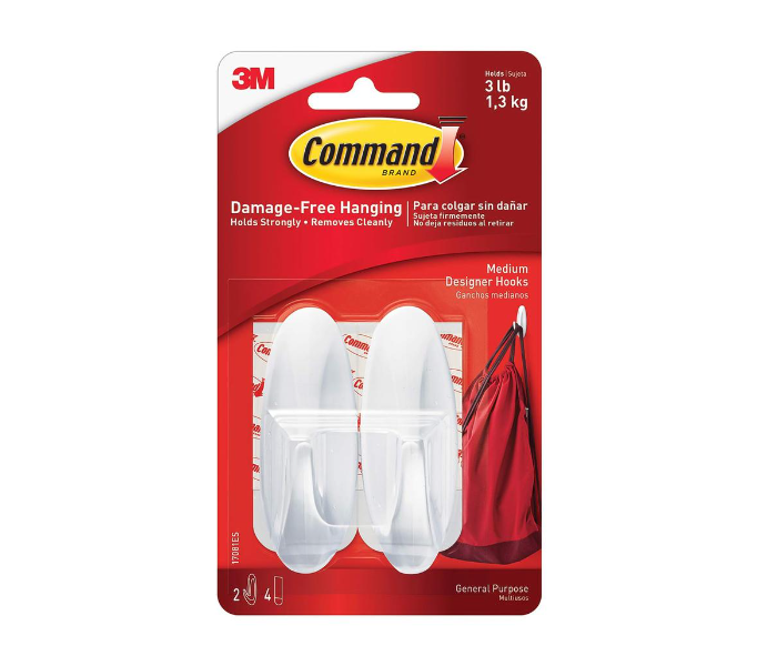 3M Command™ Designer Hook Medium (Pack of 6) - Zoom Image