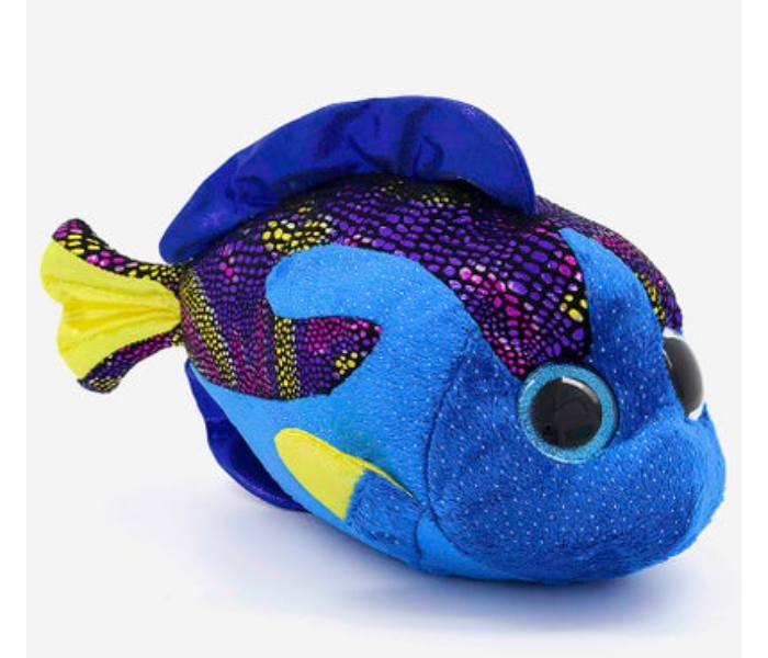 TY Beanie Boos Aqua Fish with Glitter Eyes 14 H x 26 L x 10 W cm, Blue - Zoom Image