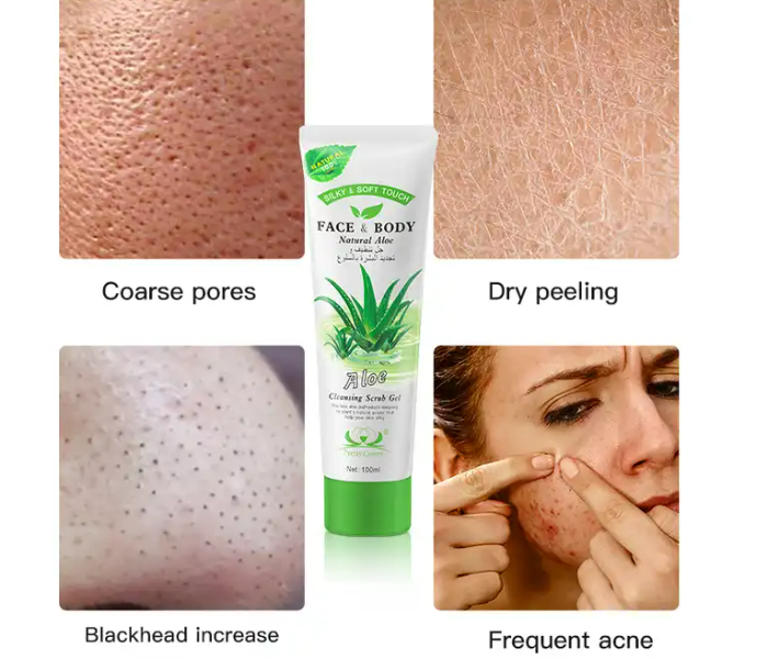 Face and body Natural Cucumber Elbow Knee Neck Deep Cleansing Scrub Gel 100ml - Zoom Image 4