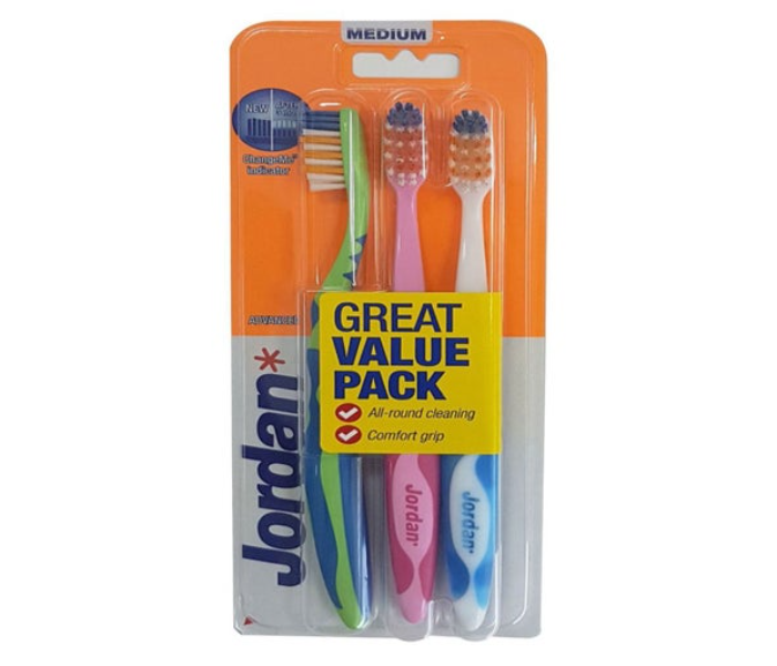 JORDAN 3-Piece Advanced Cleaning Manual Toothbrush Set - Zoom Image