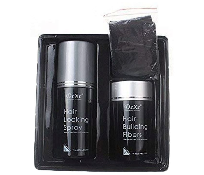 2-Piece Hair Building Fibers And Hair Locking Spray Set Black - Zoom Image