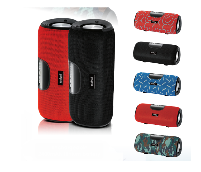 Sanford SF2210PS 2400mAh Rechargeable Portable Speakers - Red - Zoom Image 2