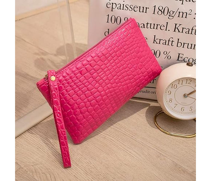 Leather Crocodile Pattern Handbag For Women - Pink - Zoom Image 4